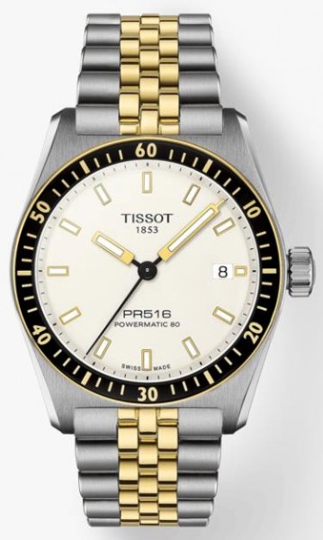 Tissot PR516 Two Toned Powermatic 80 with White Dial