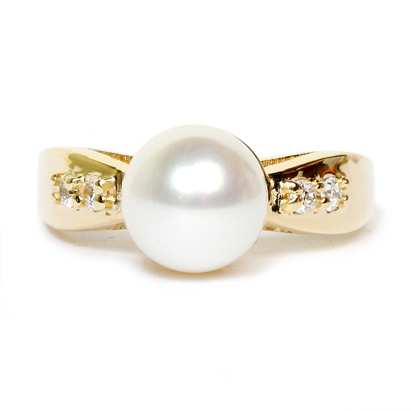 14k gold on sale pearl ring