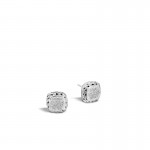 JOHN HARDY STERLING SILVER DIAMOND ESSENTIALS SQUARE EARRINGS