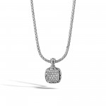 JOHN HARDY CLASSIC CHAIN WITH DIAMOND SQUARE PENDANT