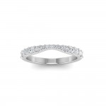 14K WHITE GOLD .34ctw DIAMOND INNER CURVE STRAIGHT BAND