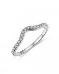 14K WHITE GOLD DIAMOND CURVED BAND