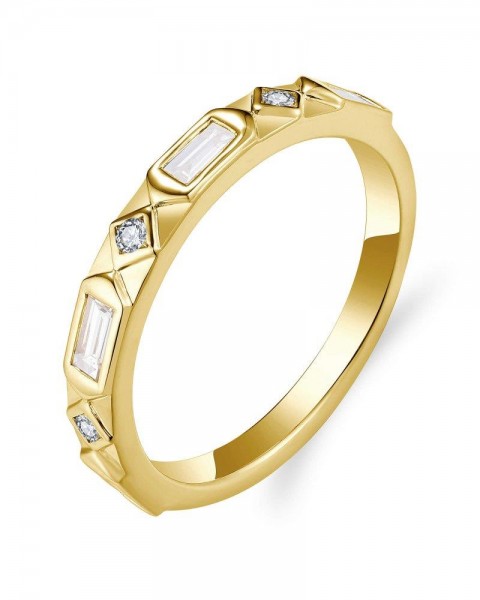 14K YELLOW GOLD FLUSH SET DIAMOND BAND