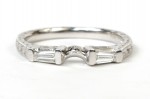 18K White Gold Baguette Contour Band