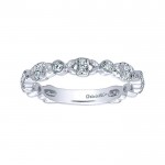 14K White Gold Diamond Twisted Stack Band