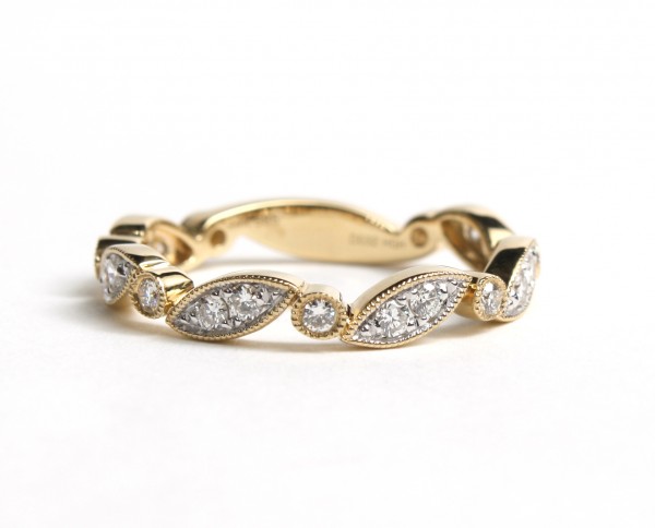 14K YELLOW GOLD DIAMOND STACKABLE BAND