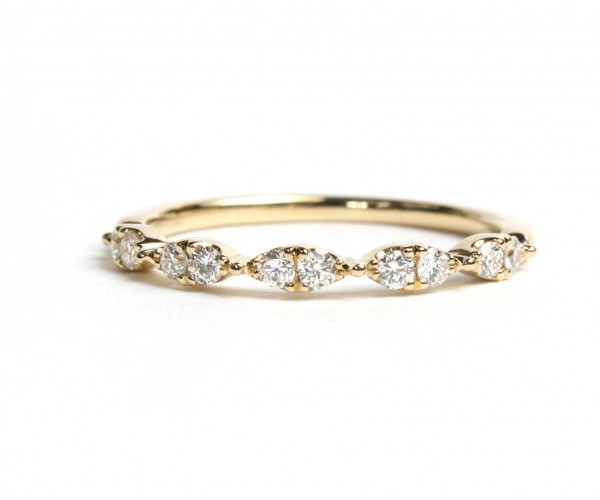 14K YELLOW GOLD DIAMOND STACKABLE BAND