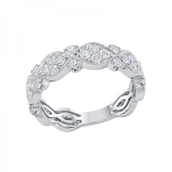 14K WHITE GOLD DIAMOND STACKABLE BAND