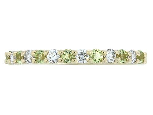 14K YELLOW GOLD DIAMOND AND PERIDOT BAND