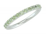 14K WHITE GOLD DIAMOND AND PERIDOT STACKABLE BAND