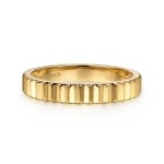 14K YELLOW GOLD DIAMOND CUT PLAIN BAND