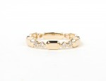 14K YELLOW GOLD DIAMOND STACKABLE GEO CUT BAND