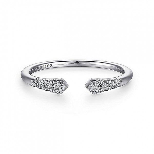 14K WHITE GOLD DIAMOND SPLIT STACKABLE RING