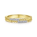 14K YELLOW GOLD DIAMOND DOUBLE STACKABLE RING