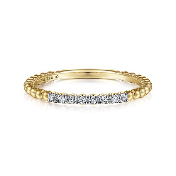 14K YELLOW GOLD DIAMOND STACKABLE BAND