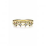 14K YELLOW GOLD DIAMOND DOUBLE STACK RING