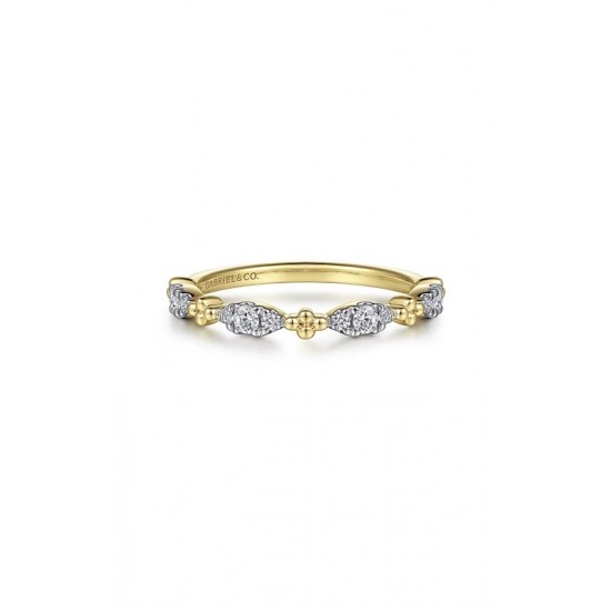 14K YELLOW GOLD DIAMOND STACKABLE BAND