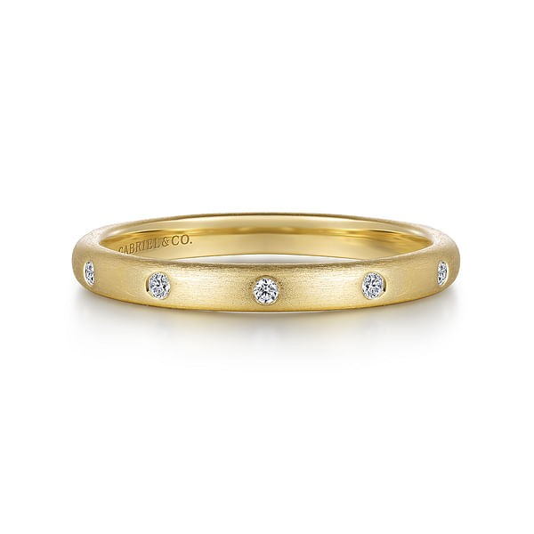 14K YELLOW GOLD DIAMOND STACKABLE BAND