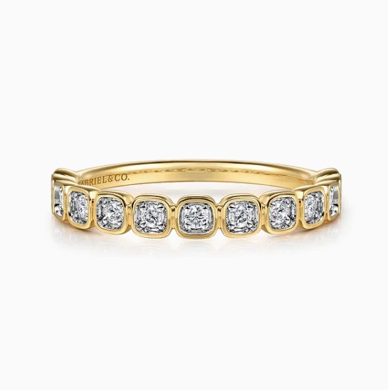 14K YELLOW GOLD DIAMOND STACKABLE BAND