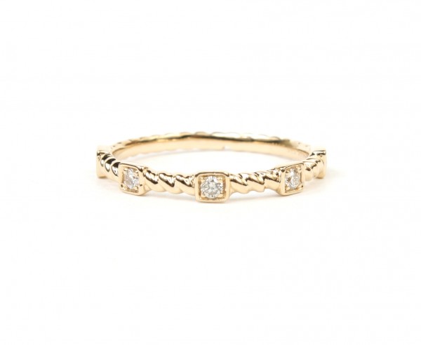 14K YELLOW GOLD DIAMOND STACKABLE RING