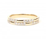 14K YELLOW GOLD DIAMOND DOUBLE BAND