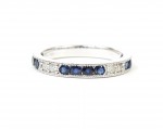 14K WHITE GOLD DIAMOND AND SAPPHIRE STACKABLE RING