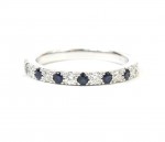 14K WHITE DIAMOND AND SAPPHIRE STACKABLE RING