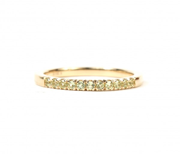 14K YELLOW 1.5MM PERIDOT STACKABLE BAND