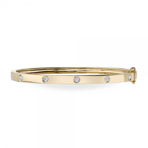 14K YELLOW GOLD .38CTW DIAMOND BANGLE BRACELET