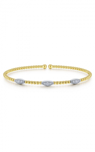 14K WHITE GOLD DIAMOND MARQUIS STATION BUJUKAN BANGLE