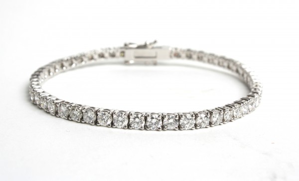 14K WHITE GOLD 6.90CTW DIAMOND TENNIS BRACELET