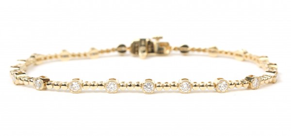 14K YELLOW GOLD DIAMOND BEZEL BRACELET