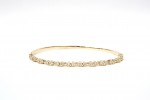 14K YELLOW GOLD 1.00CTW DIAMOND FLEX BANGLE BRACELET