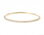 14K YELLOW GOLD DIAMOND FLEXIBLE BANGLE BRACELET 1.61CTW