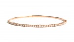 14K ROSE GOLD DIAMOND FLEXIBLE BANGLE BRACELET .85CTW