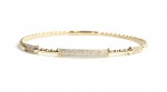 14K YELLOW GOLD DIAMOND FLEXIBLE BAR BANGLE BRACELET