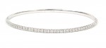 14K WHITE GOLD DIAMOND FLEXIBLE BANGLE BRACELET