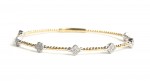 14K TWO TONE DIAMOND STATION FLEXIBLE BANGLE .46CTW