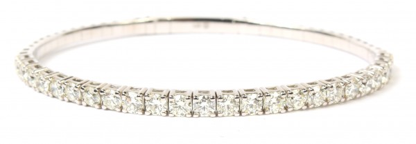 14K WHITE GOLD DIAMOND FLEXIBLE BANGLE BRACELET