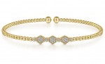 14K YELLOW GOLD DIAMOND BUJUKAN BEADED BRACELET