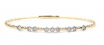 14K TWO TONE DIAMOND STATION FLEXIBLE BANGLE .21 CTW