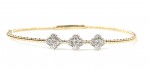 14K TWO TONE  DIAMOND FLEXIBLE BANGLE BRACELET