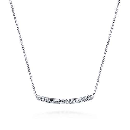 14K WHITE GOLD DIAMOND FASHION NECKLACE