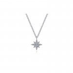 14K WHITE GOLD .11CTW DIAMOND PAVE STAR PENDANT