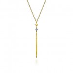 14K YELLOW GOLD .03CTW DIAMOND SPIKE PENDANT