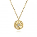 14K YELLOW AND WHITE GOLD STARBUST DIAMOND BUJUKAN NECKLACE