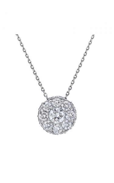 18K WHITE GOLD DIAMOND  CLUSTER ILLUSION PENDANT