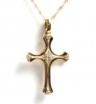 14K YELLOW GOLD DIAMOND CROSS PENDANT