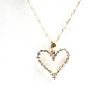 14K YELLOW GOLD DIAMOND HEART PENDANT