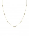 14K YELLOW GOLD DIAMOND STATION NECKLACE